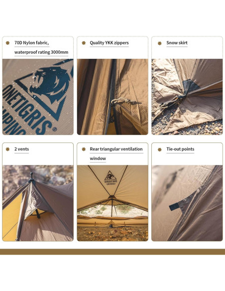 Tienda de Camping OneTigris PLATOON 2 Personas Impermeable Tienda de Camping OneTigris PLATOON 2 Personas Impermeable