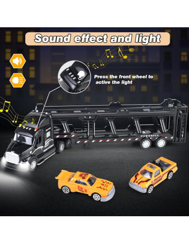 Camión Transportador CORPER TOYS 3 en 1 con Luces y Sonidos