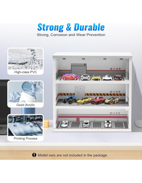 Estuche de Exhibición de Automóviles 1:64 GANISM LED 15 Espacios Estuche de Exhibición de Automóviles 1:64 GANISM LED 15 Espacios