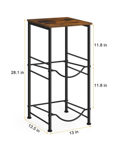 Organizador Soporte Botellas Agua 5 Galones BTY Marrón 2 Niveles
