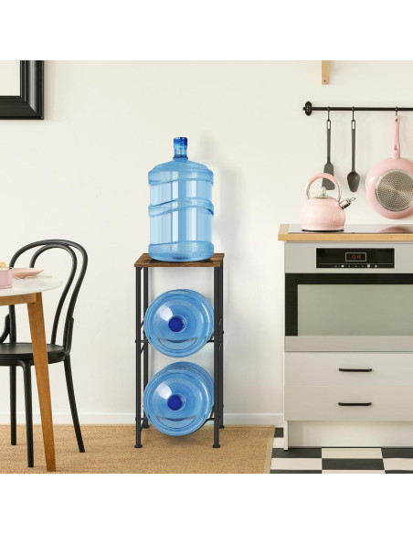 Organizador Soporte Botellas Agua 5 Galones BTY Marrón 2 Niveles Organizador Soporte Botellas Agua 5 Galones BTY Marrón 2 Niveles