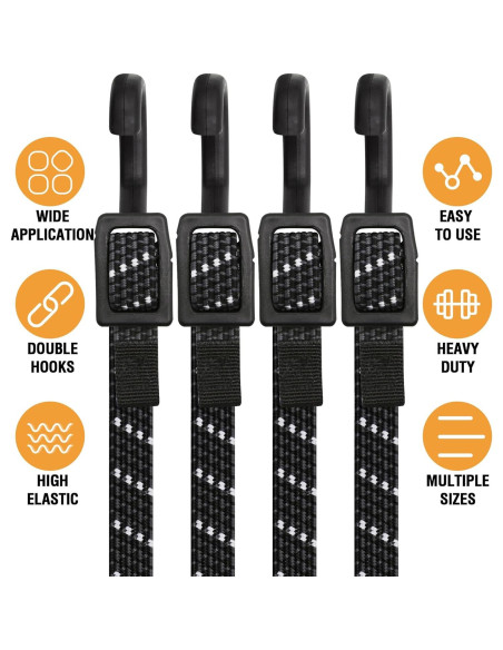 Cuerdas Bungee Ajustables Rugtol 101.6 cm Reflectantes Cuerdas Bungee Ajustables Rugtol 101.6 cm Reflectantes