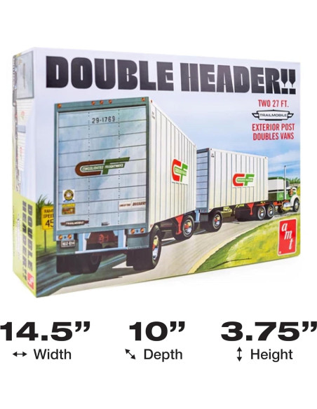 Remolques AMT Double Header Doble Eje 1/25 Kit Modelo Remolques AMT Double Header Doble Eje 1/25 Kit Modelo