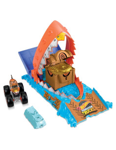 Camión Hot Wheels Monster Trucks Tiger Shark + Set Arena Smashers