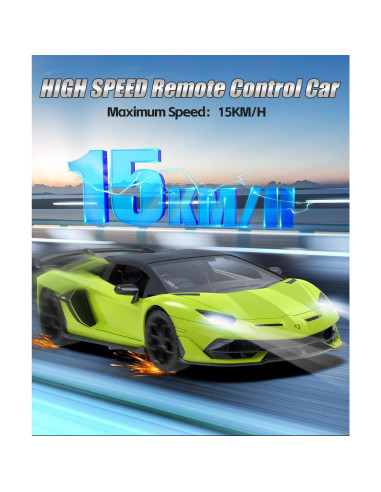 Coche RC Lamborghini Verde 1:14 7.4V 500mAh 15km/h
