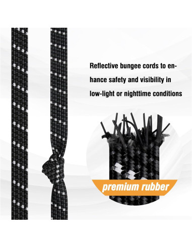 Cuerdas Bungee Ajustables Rugtol 101.6 cm Reflectantes