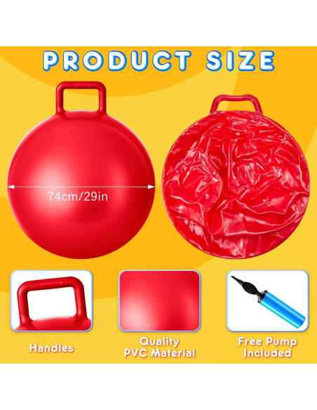 Pelotas Saltarinas 12 Pcs Meooeck 74 cm con Mango y Bomba Pelotas Saltarinas 12 Pcs Meooeck 74 cm con Mango y Bomba