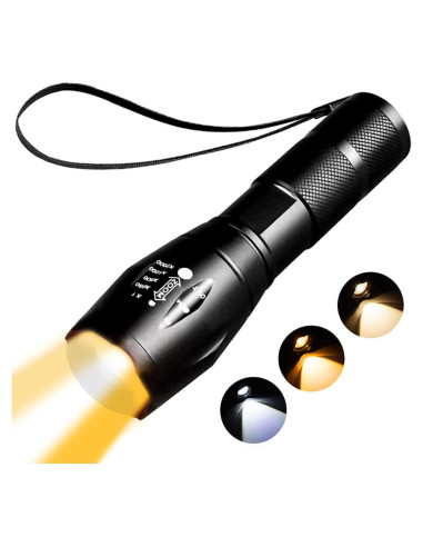 Linterna LED Recargable YZYOE 3 en 1 Luz Ámbar y Blanca