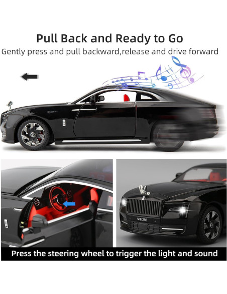 Coche de Juguete Coleccionable BDTCTK Rolls Royce Spectre 1:24 Coche de Juguete Coleccionable BDTCTK Rolls Royce Spectre 1:24