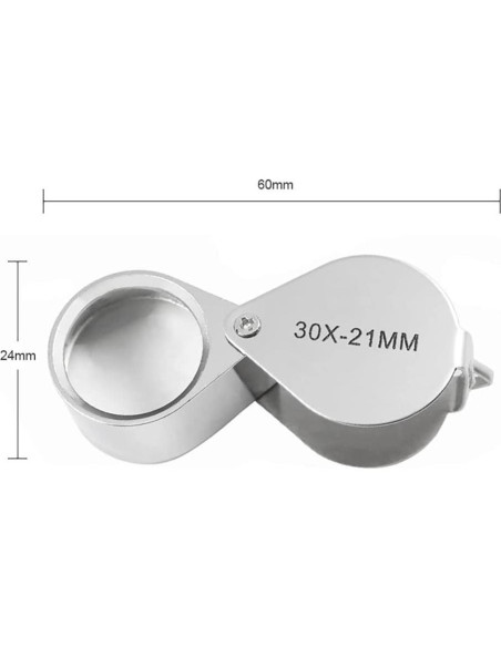 Mini Lupa Plegable 10x INDPROD 21mm para Joyería y Lectura Mini Lupa Plegable 10x INDPROD 21mm para Joyería y Lectura
