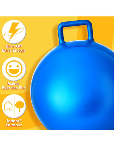 Pelotas Saltarinas 12 Pcs Meooeck 74 cm con Mango y Bomba