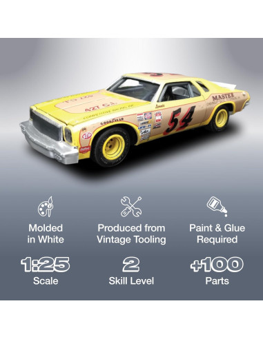 Kit de Modelo AMT 1974 Chevy Malibu 1:25 Detalles Vintage