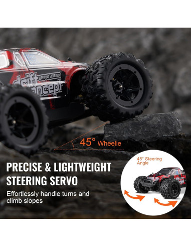 Coche RC VEVOR 1:18 Todo Terreno 36 km/h 4WD IPX4