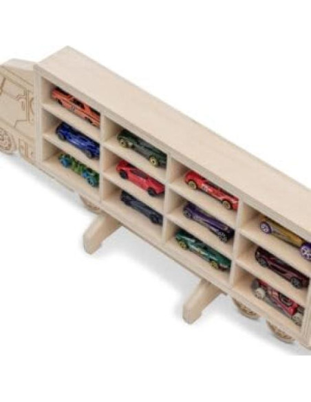 Organizador de Autos de Juguete - Madera - Soporta 12 Autos Organizador de Autos de Juguete - Madera - Soporta 12 Autos