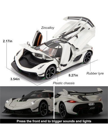 Coche de Colección Koenigsegg Jesko 1:24 Metal Retroceso