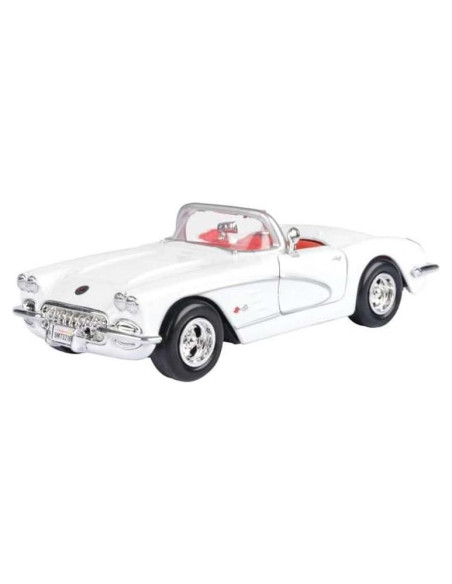 Chevy Corvette C1 Convertible 1959 Blanco Rojo 1/24 Motormax Chevy Corvette C1 Convertible 1959 Blanco Rojo 1/24 Motormax