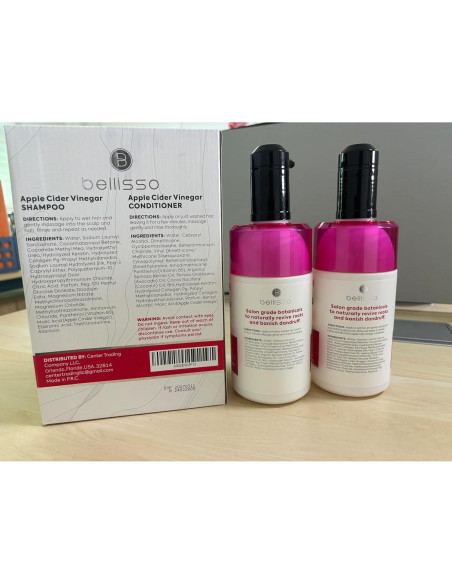 Champú y Acondicionador Bellisso Vinagre de Sidra 450ml - Sin Sulfatos Champú y Acondicionador Bellisso Vinagre de Sidra 450ml - Sin Sulfatos