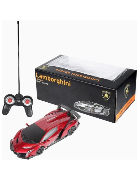Coche RC Lamborghini Veneno 1:24 Rojo - Velocidad 12.9 km/h Coche RC Lamborghini Veneno 1:24 Rojo - Velocidad 12.9 km/h
