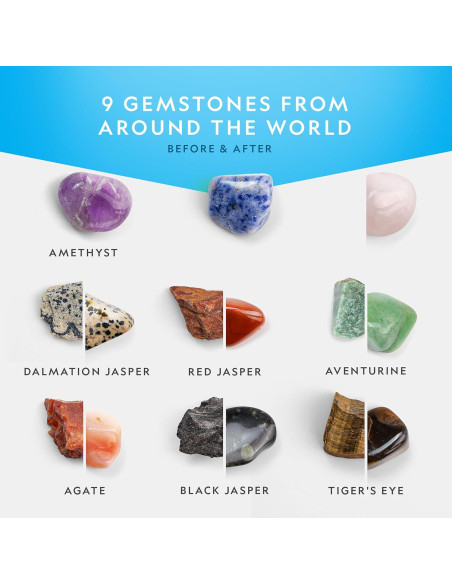 Kit de Pulido de Rocas Blue Marble NG - Hobby, 9 Gemas, 4 Granos Kit de Pulido de Rocas Blue Marble NG - Hobby, 9 Gemas, 4 Granos