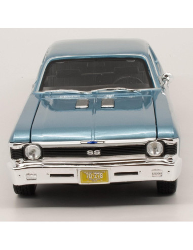 Maisto Chevy Nova SS Coupe 1970 Azul 1:18 Metal Fundido