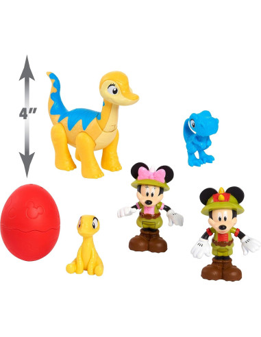 Conjunto de Figuras Disney Junior Mickey Mouse Dino Pals 7 Pzs