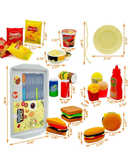 Juego de Cocina de Juguete 31 Piezas Hamburguesa y Papas Juego de Cocina de Juguete 31 Piezas Hamburguesa y Papas
