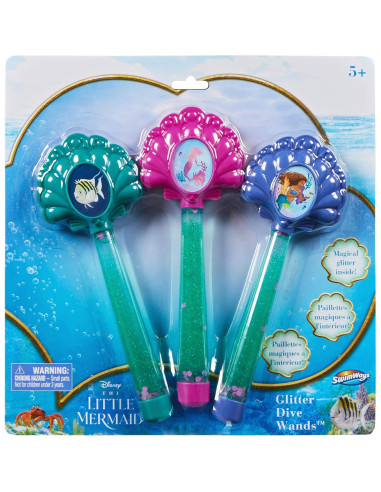 Swimways Varitas de Buceo Brillantes La Sirenita - Paquete de 3