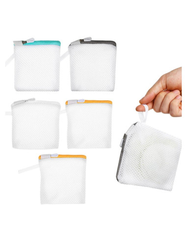 6 Bolsas de Lavandería AOKWAWALIY con Cremallera 12x12cm