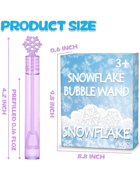 32 Varitas de Burbuja Copo de Nieve Cawiew 10,67 cm 32 Varitas de Burbuja Copo de Nieve Cawiew 10,67 cm