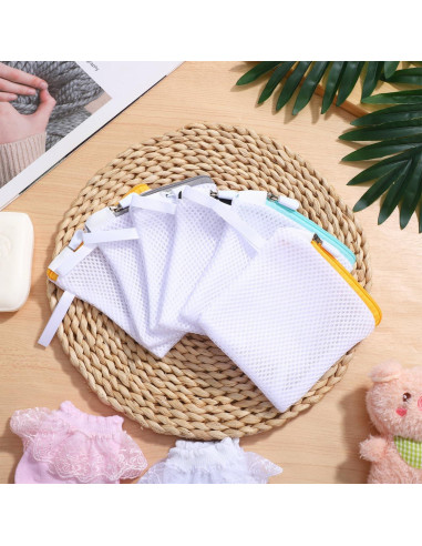 6 Bolsas de Lavandería AOKWAWALIY con Cremallera 12x12cm