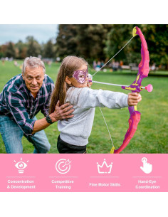 Conjunto de arco y flecha VGOFUN con luces LED y capa de princesa 2