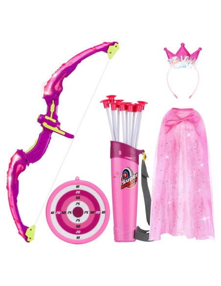 Set de Arco y Flecha VGOFUN con Luz LED y Capa Princesa Set de Arco y Flecha VGOFUN con Luz LED y Capa Princesa