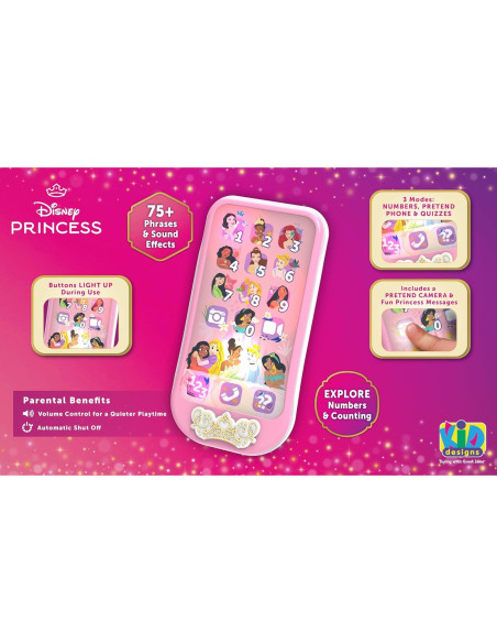 Teléfono de Juguete eKids Princesa Disney para Niños 3-6 Años Teléfono de Juguete eKids Princesa Disney para Niños 3-6 Años