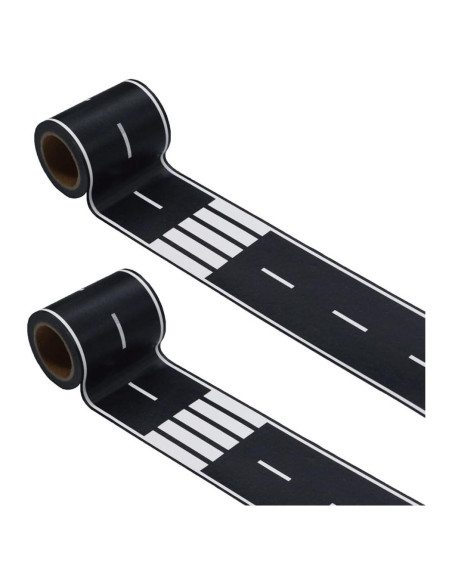 Cinta Negra para Autos de Juguete RECER 2 Rollos 6,1 cm x 10 m Cinta Negra para Autos de Juguete RECER 2 Rollos 6,1 cm x 10 m