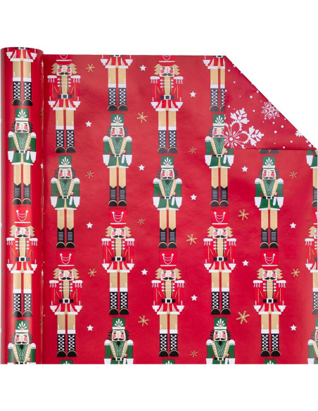 Papel de Regalo Reversible WRAPAHOLIC Nutcracker 43 cm x 10 m Papel de Regalo Reversible WRAPAHOLIC Nutcracker 43 cm x 10 m