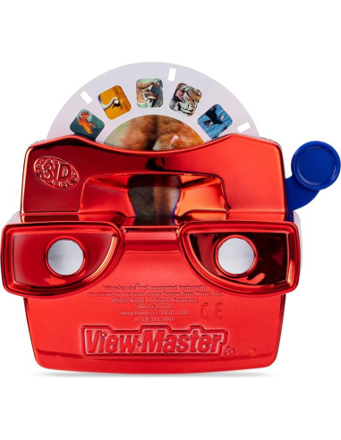 View Master Clásico Basic Fun - Visor Metálico con 5 Discos 3D