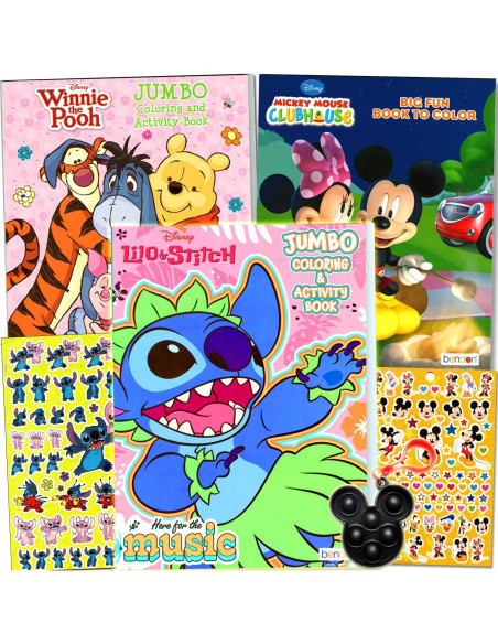Combo de Libros de Colorear Disney Bendon - Lilo, Winnie y Mickey Combo de Libros de Colorear Disney Bendon - Lilo, Winnie y Mickey