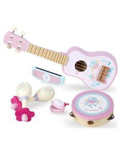 Conjunto Musical Infantil de Madera WoodenEdu - 6 Piezas Rosa