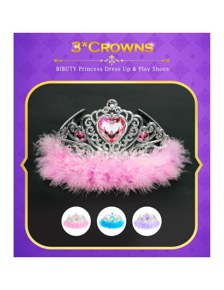 Conjunto de Disfraz de Princesa BIBUTY con Zapatos y Coronas Conjunto de Disfraz de Princesa BIBUTY con Zapatos y Coronas