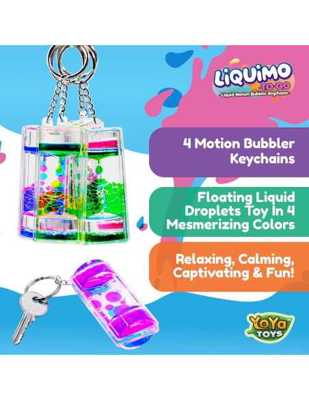 Llavero Antiestrés Liquimo YoYa Toys - Set de 4 Juguetes Calmantes Llavero Antiestrés Liquimo YoYa Toys - Set de 4 Juguetes Calmantes