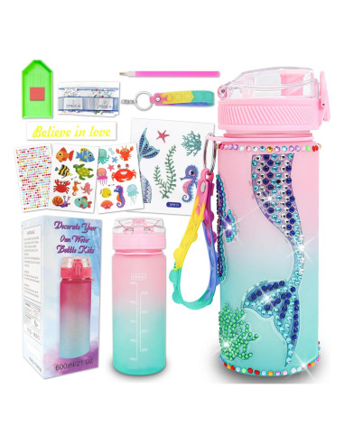 Kit de Botella de Agua DIY Unicornio BBLYBD para Niñas 4-12 Años