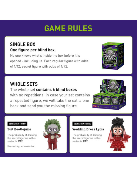 Figuras coleccionables Beetlejuice POP MART - Caja ciega 10 cm Figuras coleccionables Beetlejuice POP MART - Caja ciega 10 cm