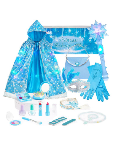 Conjunto de Disfraz de Princesa con Capa Iluminada y Accesorios