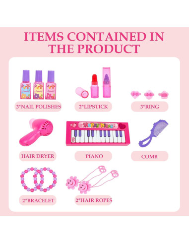 Juguete de Maquillaje para Niñas Zaddgiuuy con Espejo y Piano