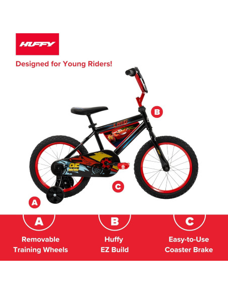 Bicicleta para Niños Huffy 16" Cars - Ruedas de Entrenamiento Bicicleta para Niños Huffy 16" Cars - Ruedas de Entrenamiento