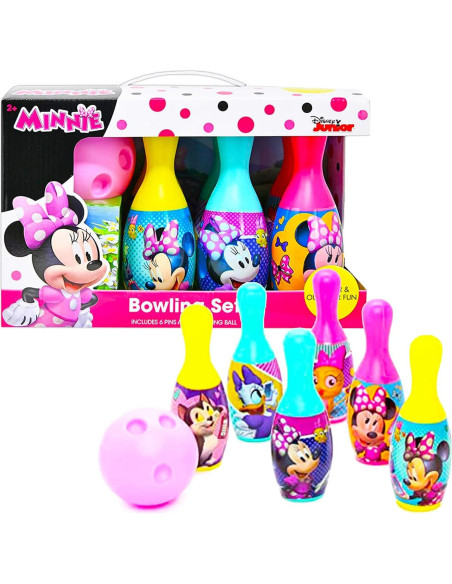 Set de Bolos Minnie Mouse con Stickers - Juguetes Disney Set de Bolos Minnie Mouse con Stickers - Juguetes Disney