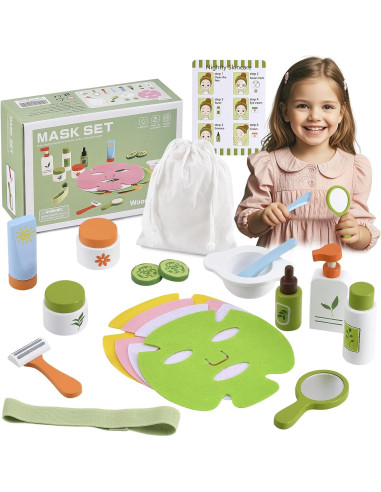 Juego de Maquillaje de Madera Ehome 19 Piezas para Niños 3-8 Años