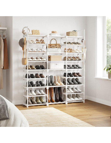 Estante para Zapatos WOWLIVE 9 Niveles Blanco 50-55 Pares Estante para Zapatos WOWLIVE 9 Niveles Blanco 50-55 Pares