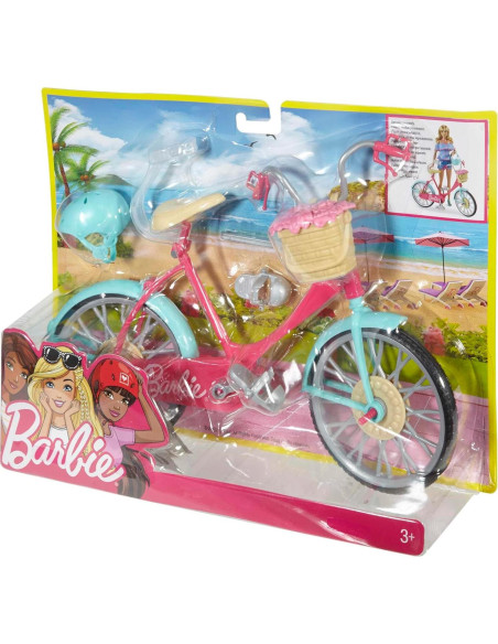 Bicicleta Barbie con Canasta de Flores Rosa - Mattel Bicicleta Barbie con Canasta de Flores Rosa - Mattel