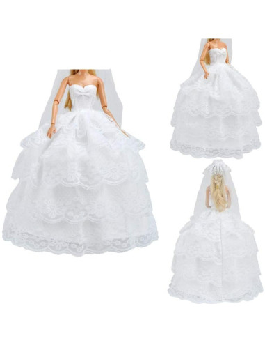 Conjunto de Boda E-TING para Muñecas con Velo y Traje